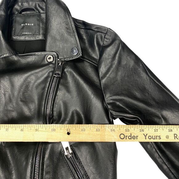 Elodie Nordstrom Womens Size XS Moto Jacket Black Faux Leather - Picture 8 of 16